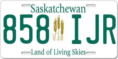 SK license plate 858IJR