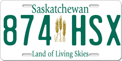 SK license plate 874HSX