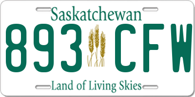 SK license plate 893CFW