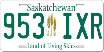 SK license plate 953IXR