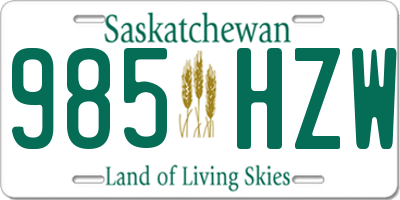 SK license plate 985HZW