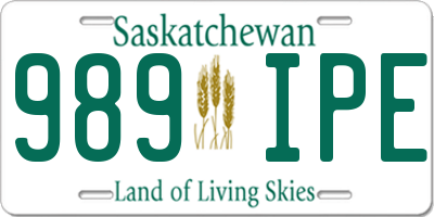 SK license plate 989IPE