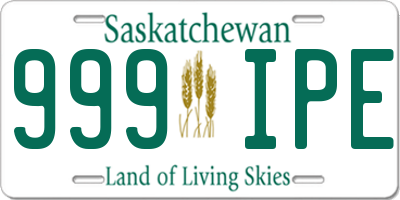 SK license plate 999IPE